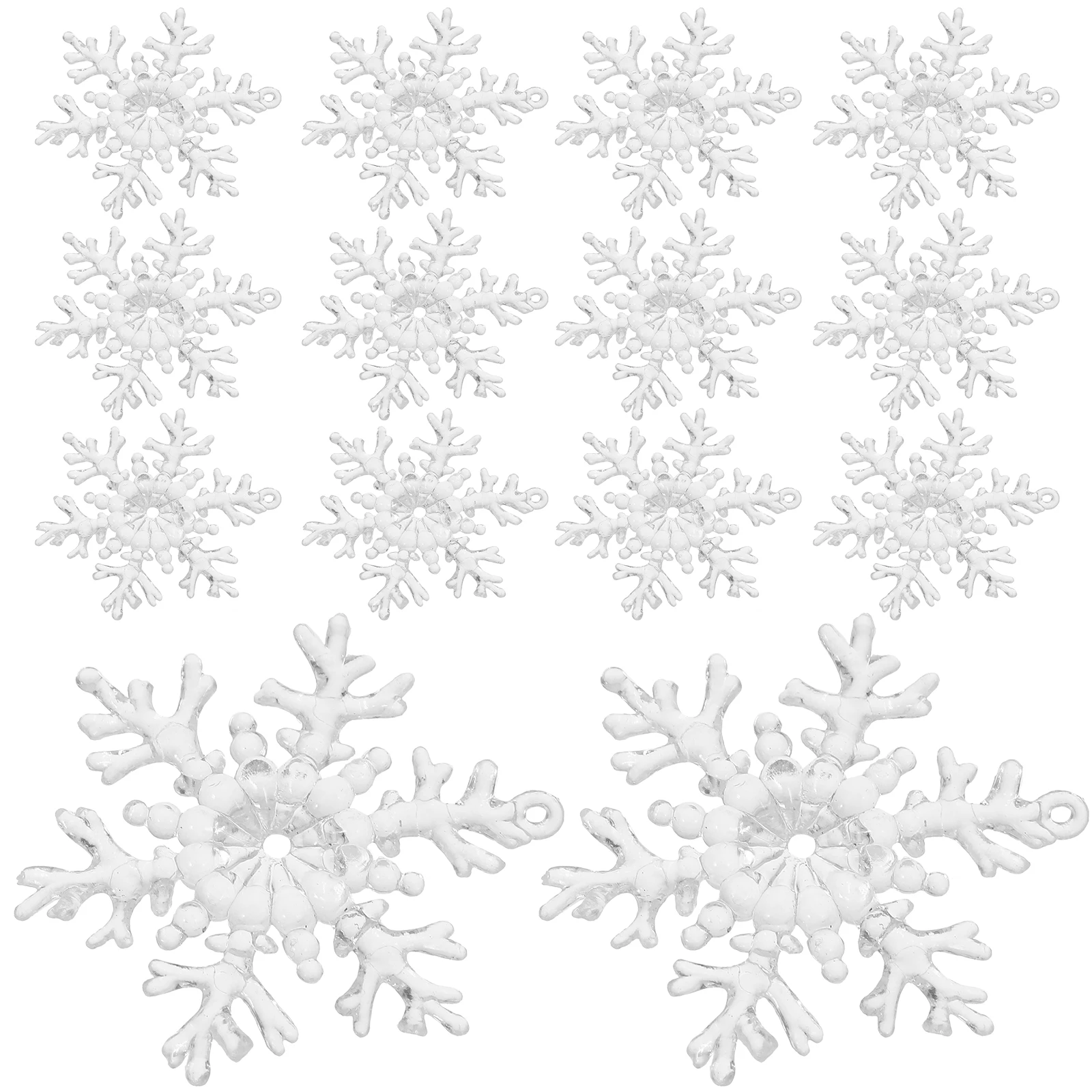 

50 Pcs Snowflake Charm Party Christmas Tree Ornaments Xmas Decorations Decorative Snowflakes