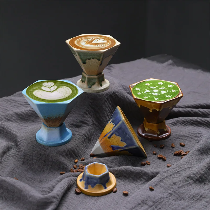 

Creative ceramic cup light luxury coffee cup saucer set retro design water cup mug afternoon tea