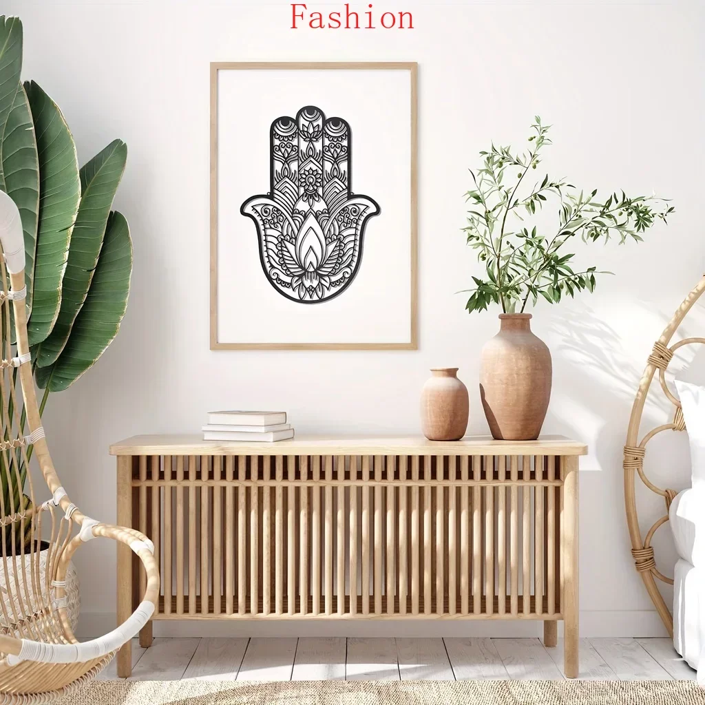 

Metal Home Decor Sacred Geometry Metal Wall Art Zen Bedroom Decor Meditation Symbol HamsaH Decor Holiday Gift Background wall de