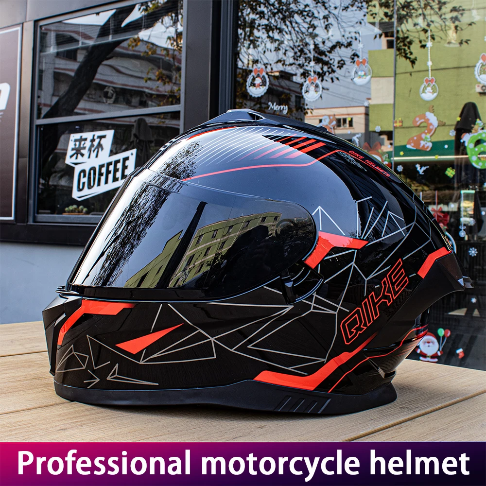 Unisex DOT ECE Certified Motorcycle Helmet with Dual Lens Full Face Cover And Large Tail Wing for Electric Scooter And Motorbike
