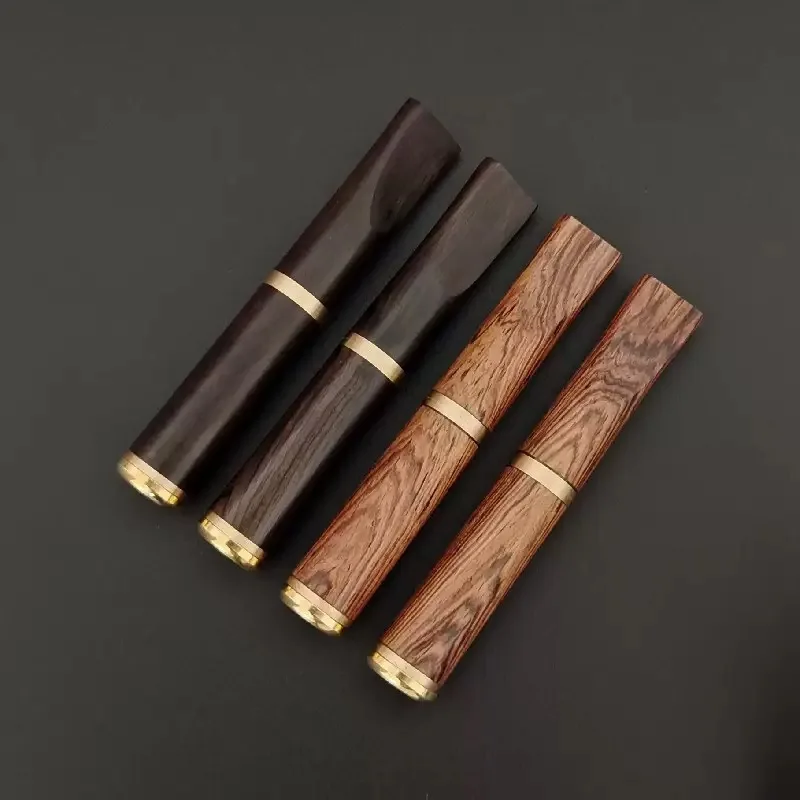 

Handmade Solid Wood Cigarette Holder with Disposable 9mm Activated Carbon Filter Rosewood Purple Sandalwood Smoking Mouthpiece