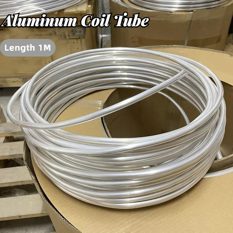 1M Aluminum Coil Tube Lubricating Oil Pipe Tube Coil OD 4/6/8/10/12/16mm 0.8mm1mm Thickness Air Conditioning Refrigeration