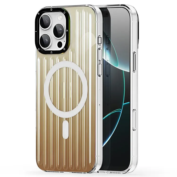

DUX DUCIS Zest Series For iPhone 16 Pro Case Compatible with MagSafe Gradient TPU + PET Phone Cover - Desert Gold