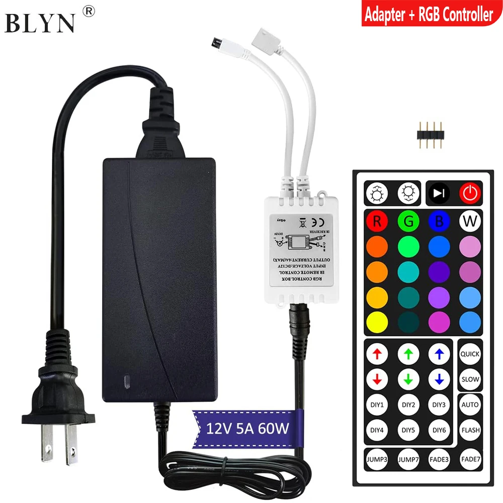 LED Strip Adapter With Wireless RGB Controller DC12V 5A Power Supply IR Remote Control For RGB Diode Tape Flexible Ribbon Light