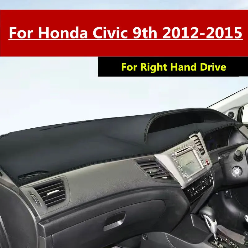 

Кожаный чехол на приборную панель с RHD, защитный коврик для Honda Civic 9th 2012-2015