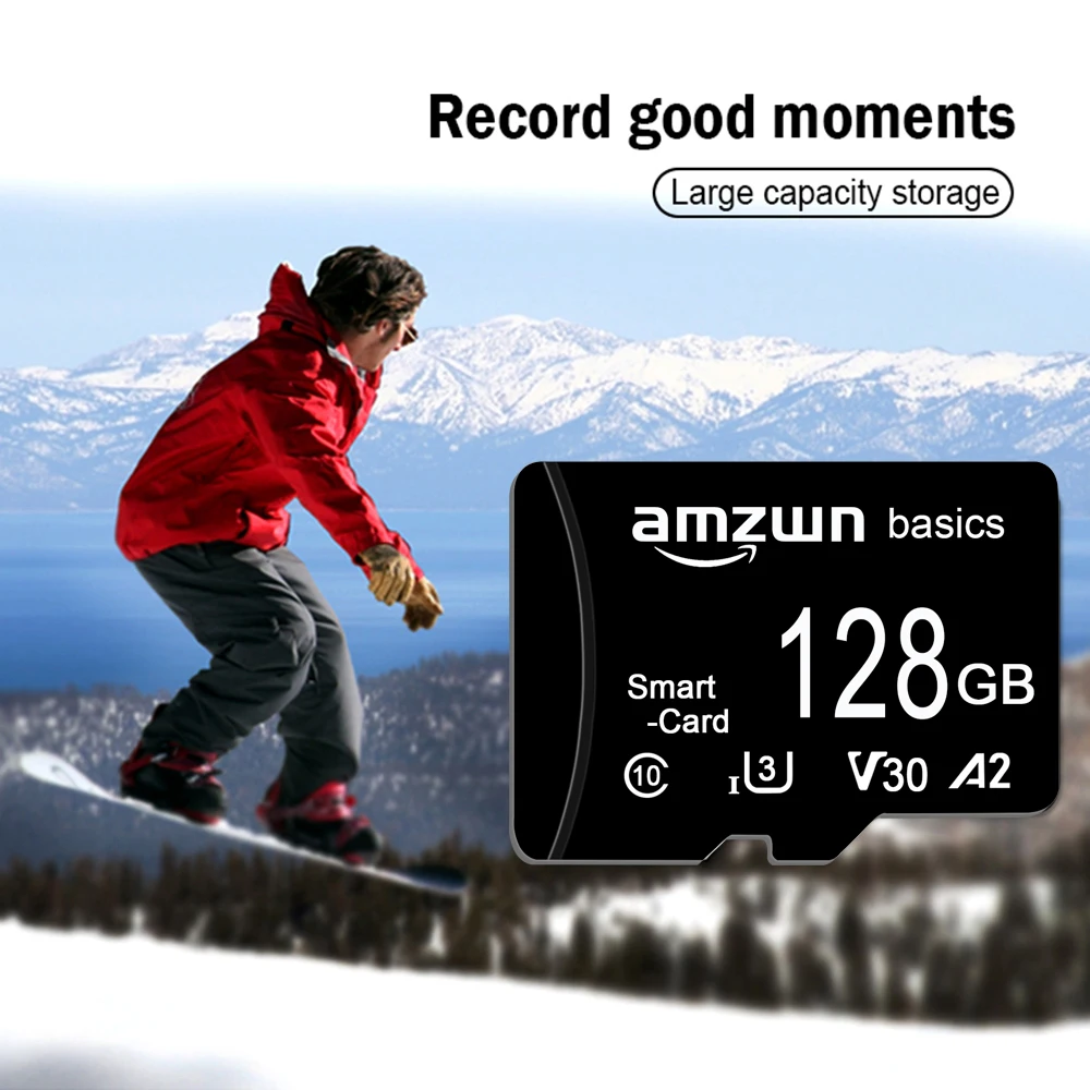 Amzwn ความเร็วสูง C10 SD การ์ด 128GB 64GB 32GB 16GB 8GB 4GB 2GB U3 A2 แฟลชการ์ดหน่วยความจํา Micro Tarjeta SD สําหรับโทรศัพท์