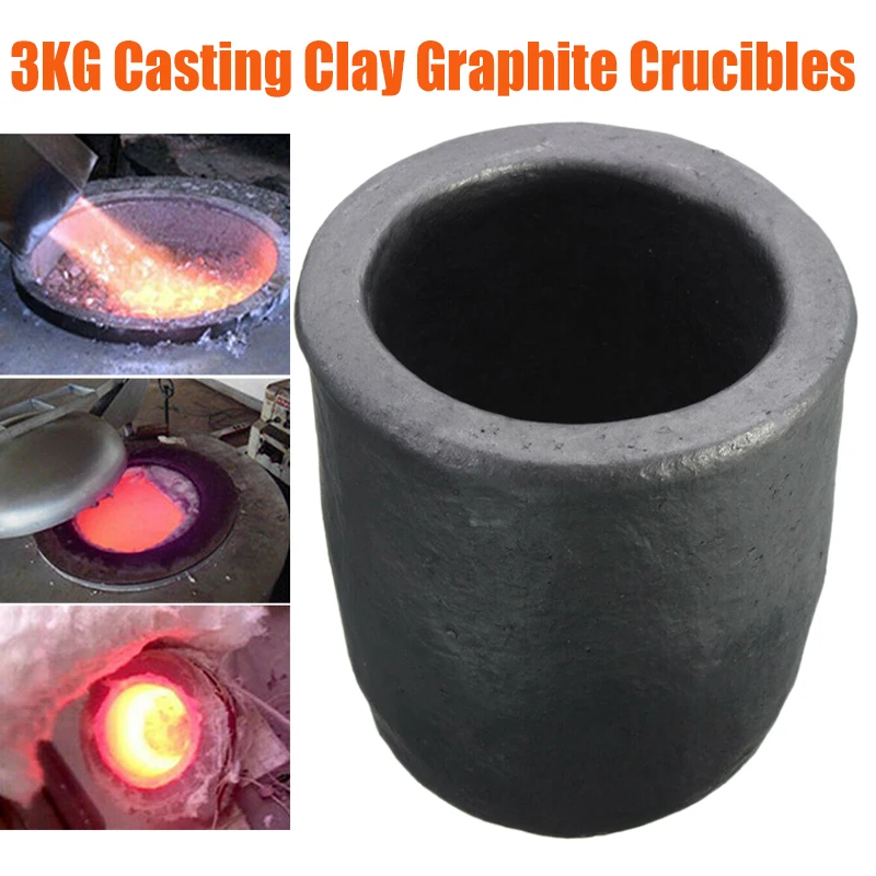 New 3KG Casting Clay Graphite Crucible Refining Melting Aluminium Brass Copper