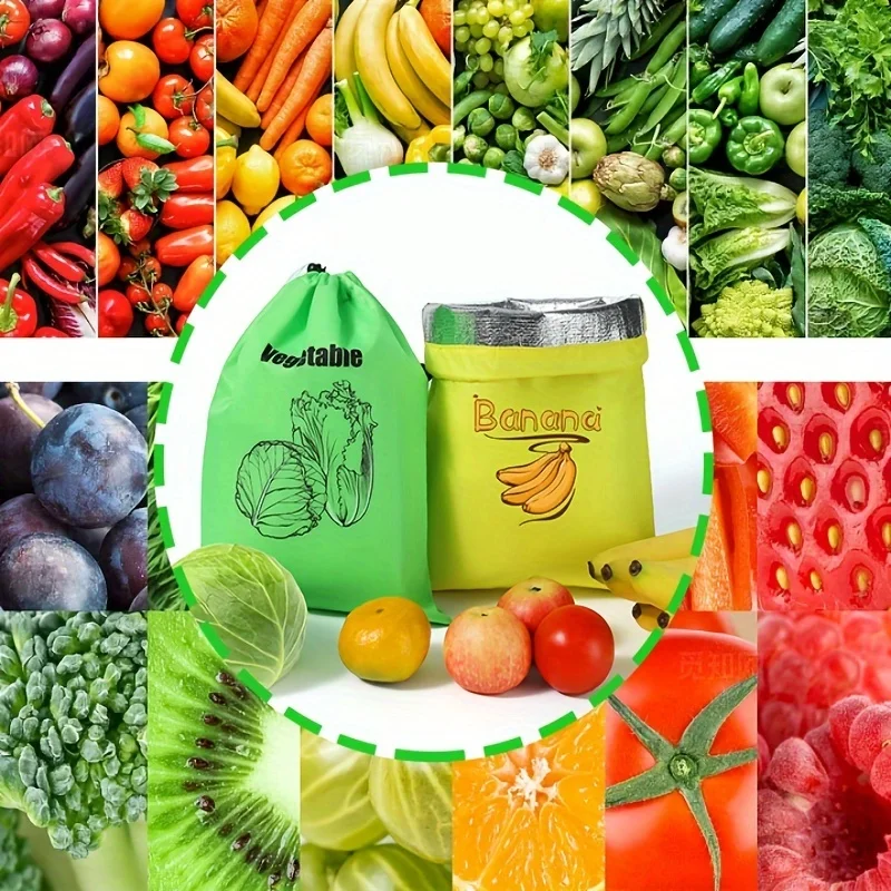 3 قطعة الخضار والفواكه الطماطم حقيبة تسوق حقيبة التخزين الطازجة حفظ للصدمات الخس الموز الطازجة حفظ حقيبة الرباط