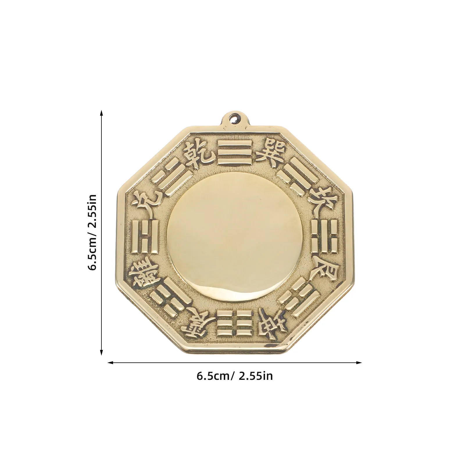 Traditional Chinese Brass Convex Bagua Mirror Feng Shui Hanging Decor Hand Carved Totem for Living Room Office Study