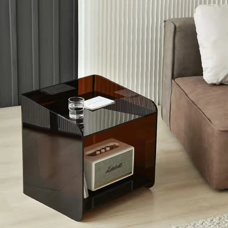 Acrylic Bedside Table Light Luxury Modern Minimalist Creative Mini Nordic Minimalist Bedroom Small Bedside Storage Cabinet