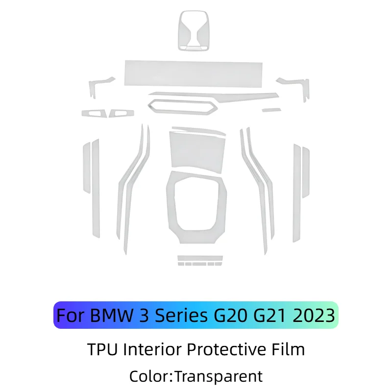 Car Interior Film Trim For BMW G20 G21 Series 3 2023 Navigation Center Console Transparent Protective Film Anti-Scratch Sticker