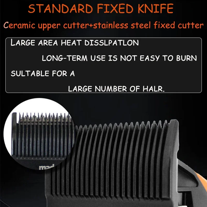 Madeshow M15 Professional Hair Clipper 6800 RPM Barber Haircutting Machine, Washable Blades, Salon and Home Use view 3