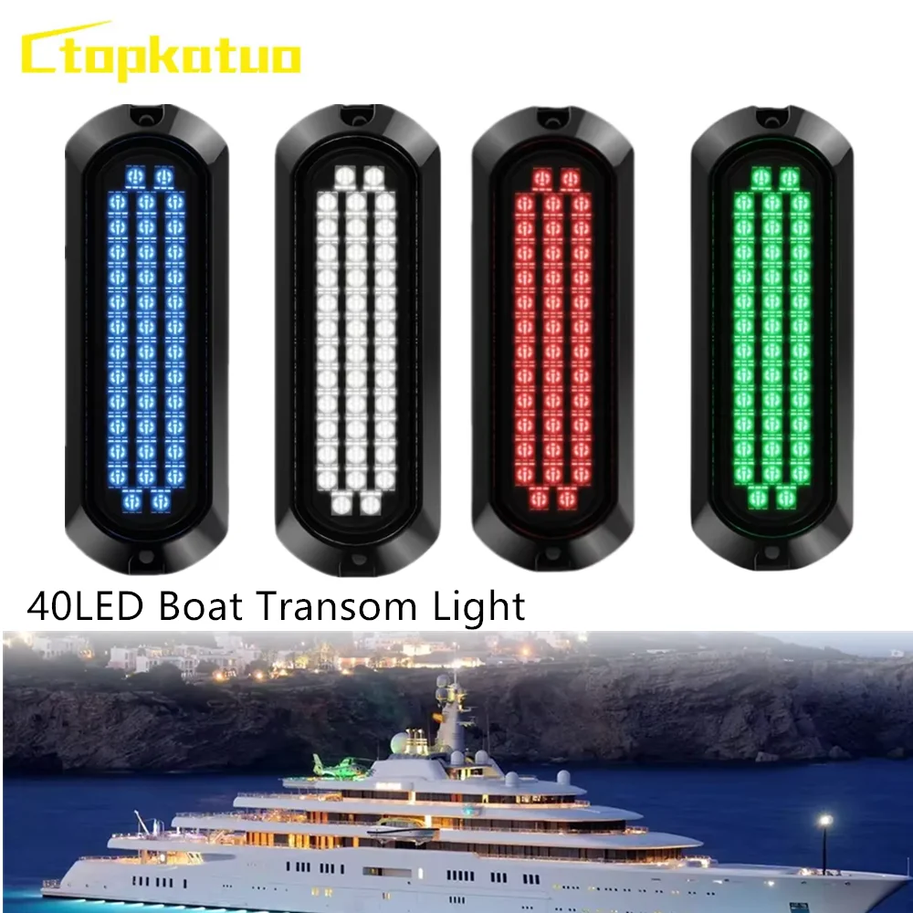 Zinc Alloy Boat 40LED Yacht Lights DC 12-30V Waterproof Underwater Boat Transom Light LED Stern Transom Anchor Navigation Light