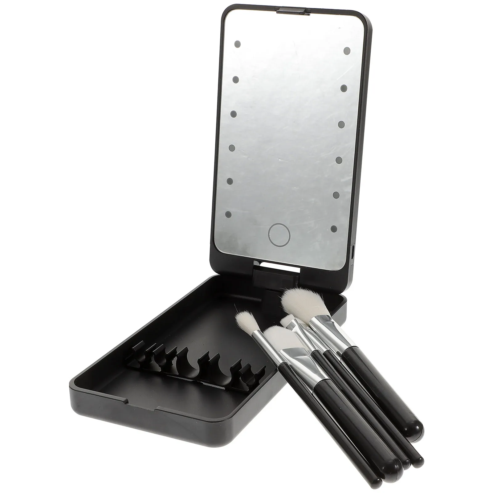 

Led Eyelash Holder Case Organizer Box False Lash Storage Container With Mirror Light Makeup Travel Kit For Women