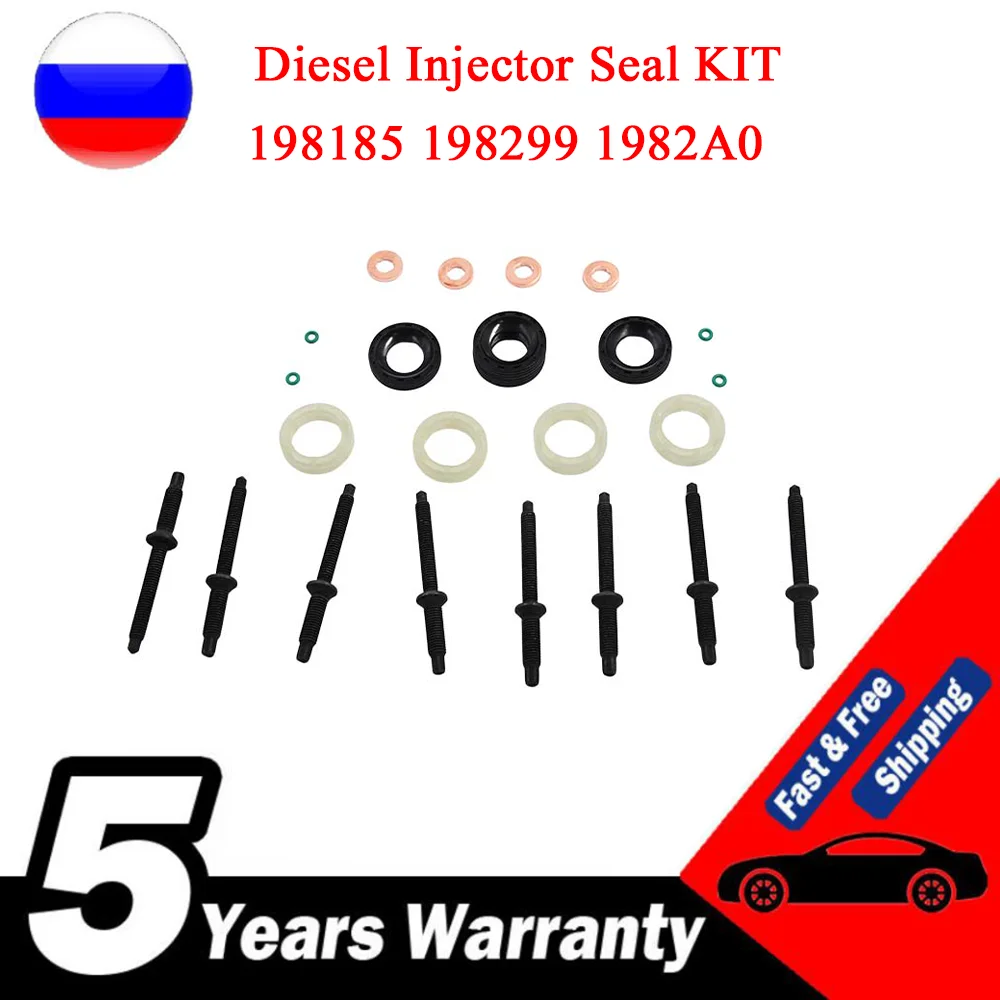 

New For Peugeot 207 307 Citroen C2 C3 Xsara 1.6 Diesel Injector Seal KIT 198185 198299 1982A0 Auto Styling Parts Car Accessories