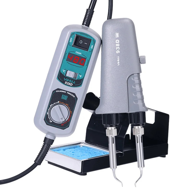 

YIHUA 938D Hot Tweezers Type Welding Tool BGA Rework Station Temperature Control Soldering Iron Portable Desoldering Station