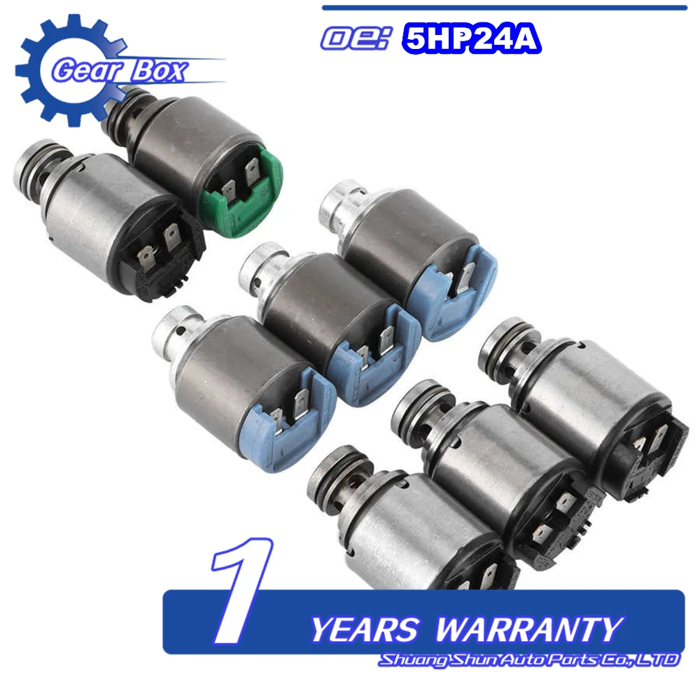 Auto Parts 8-piece Transmission Solenoid Kit 5HP-24 5HP24A ZF5HP24A for Jaguar XJ8 1994-99 5 SP RWD 4.0L