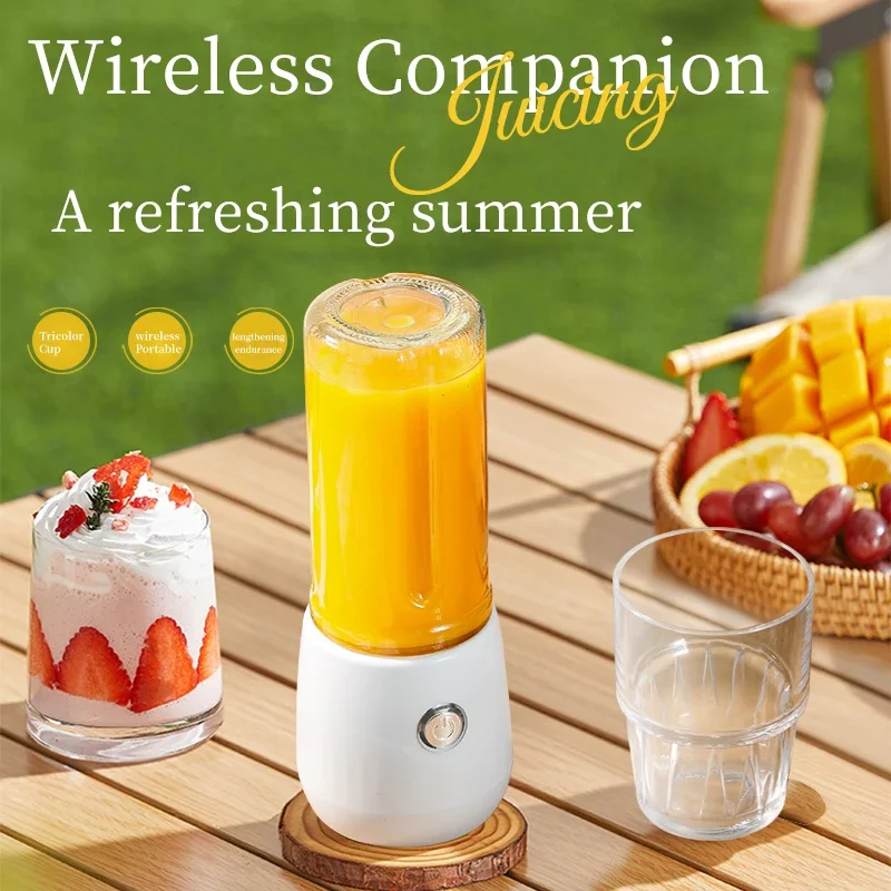 Portable Juicing Cup Double Cups Electric Glass Fruit Blender Multifunctional Kitchen Juicer USB Charging Outdoor Juicing Cup
