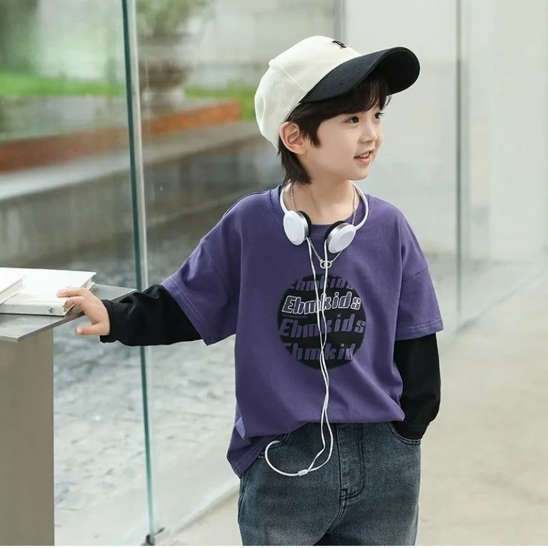 

Printing Boys Long Sleeve Tee Shirt Kids Boy Clothes Korean Children's Clothing 2025 Boys' T-shirt Child Wear T-shirts 7 8 Years