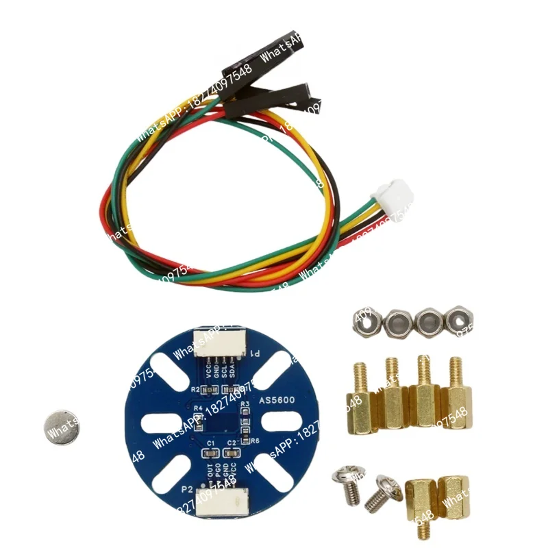 AS5600 magnetic encoder module, 12-bit high-precision I2C angle and speed measurement with radial magnetized porous housing FOC