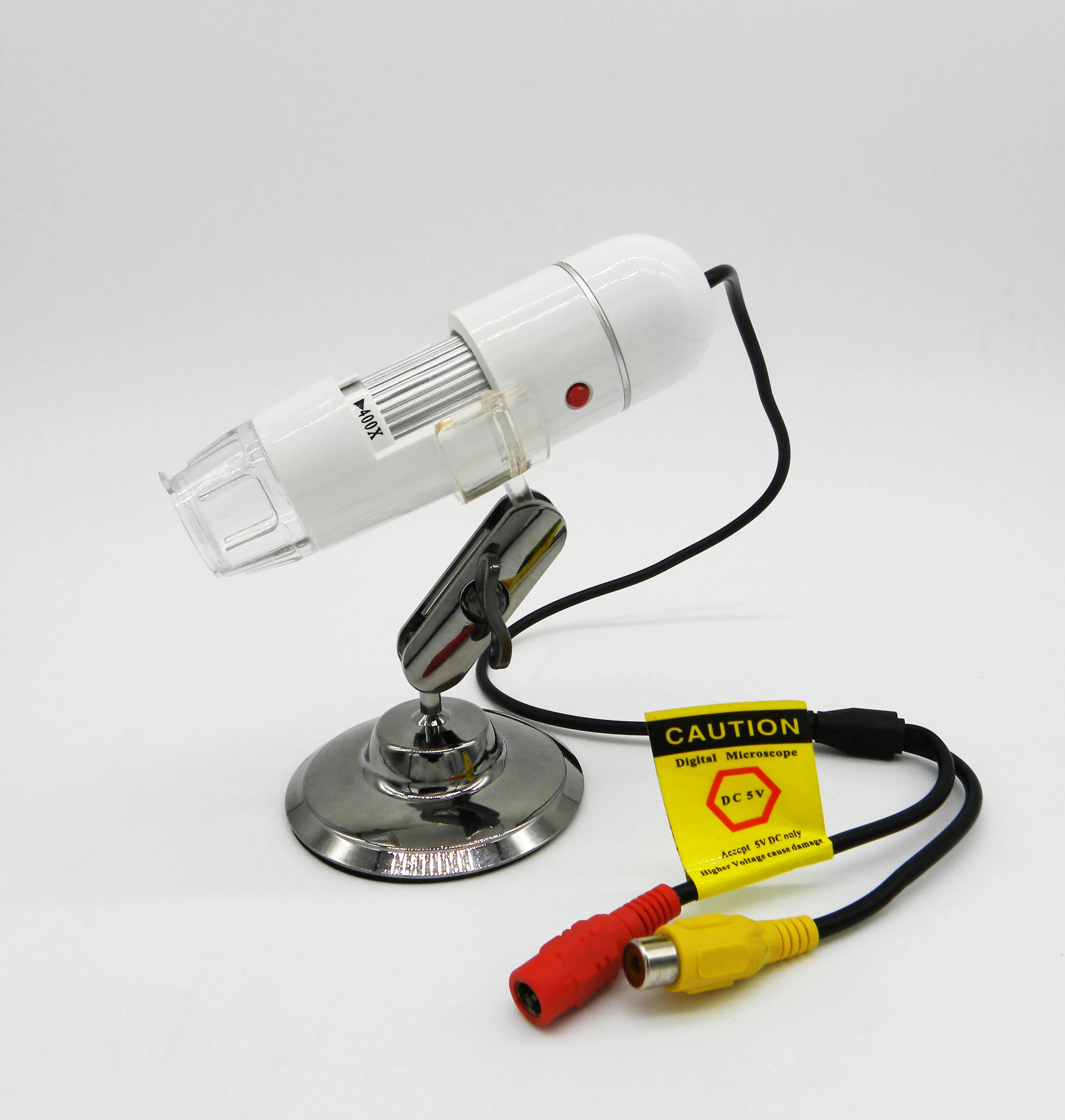 400x TV AV Digital Microscope Portable Monocular Mini Industrial Light Microscope with 8 LED and Universal Rotating Bracket
