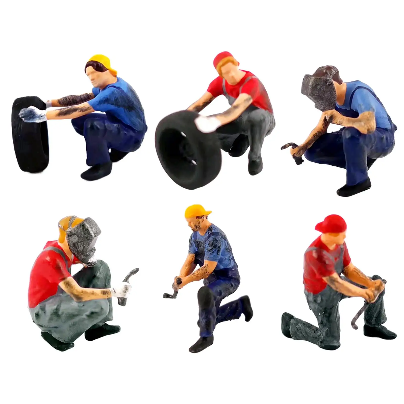 

1/64 Miniature People Figurines Role Play Figures Garage Scenes for DIY Projects