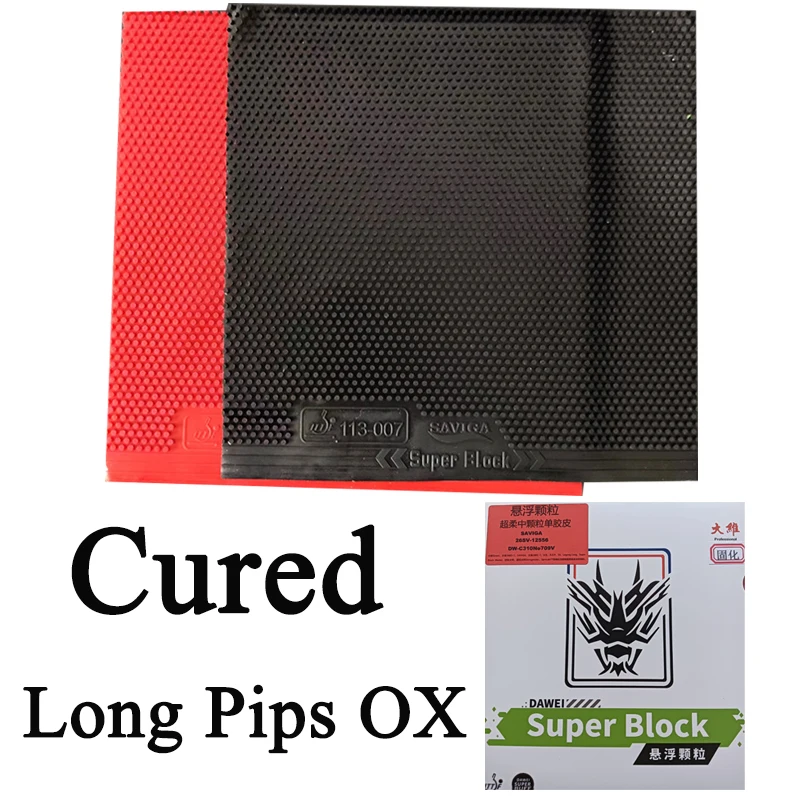 DAWEI SAVIGA Super Block Ultra-Soft Table Tennis Rubber Cured Floating Particles Long Pips OX Durable Ping Pong Rubber Anti-Spin