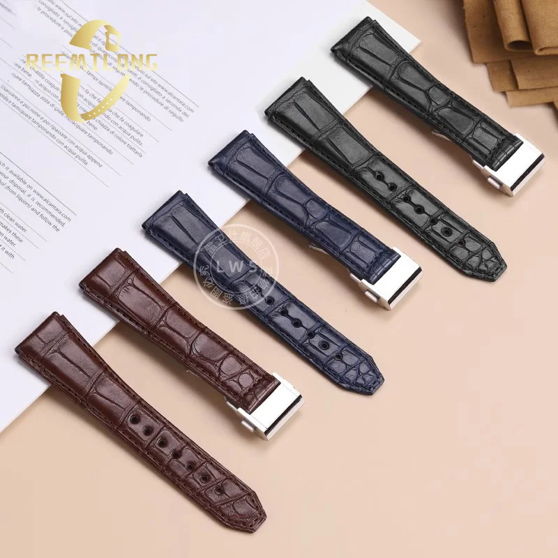 High quality Alligator crocodile watchstrap For Zenith DEFY 95.9000.670 BONEST GATTI BG8601 22mm 23mm black blue brown watchband