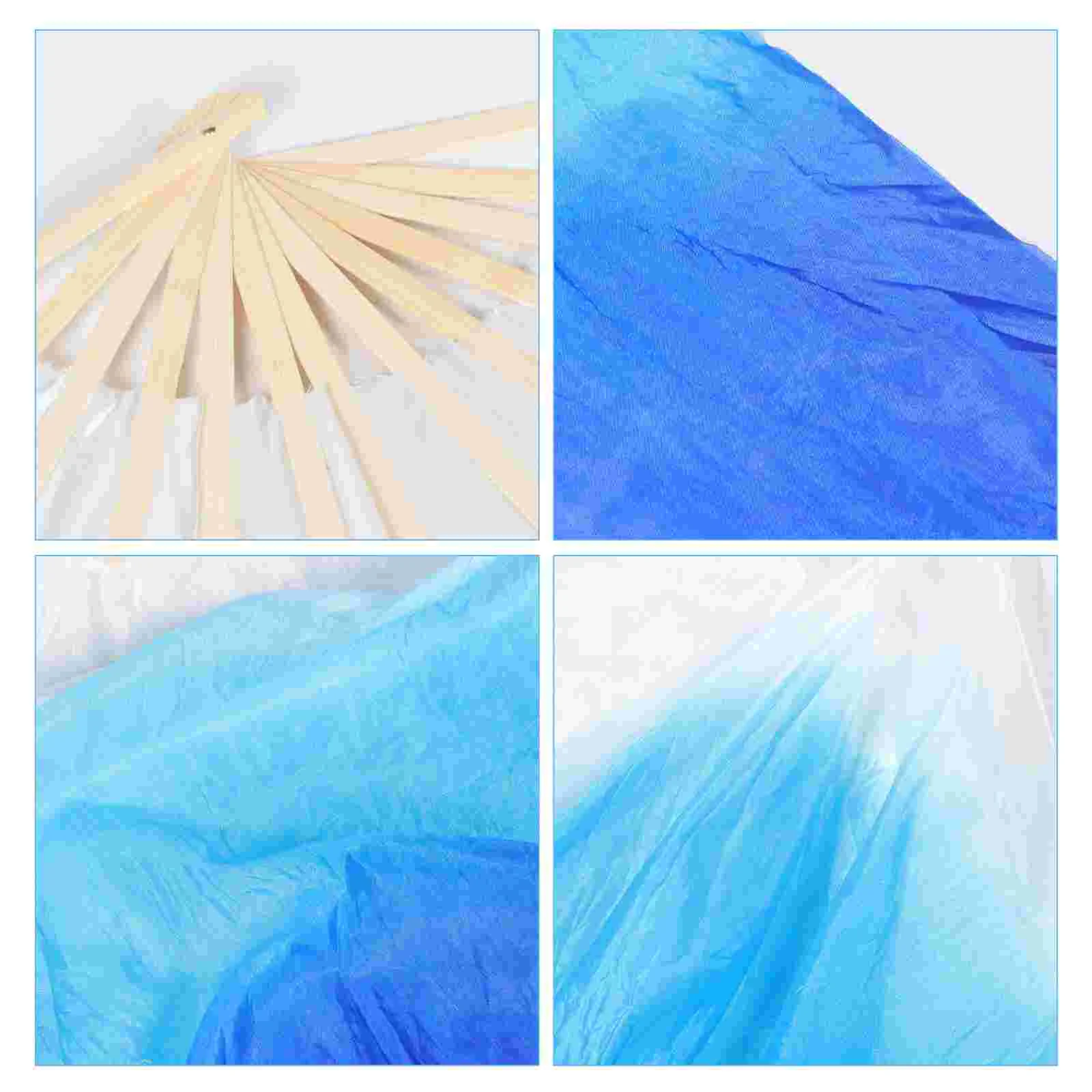 2 Pcs Veil Lengthen Fan Women's Square Dancing Gradient Cloth Wood for