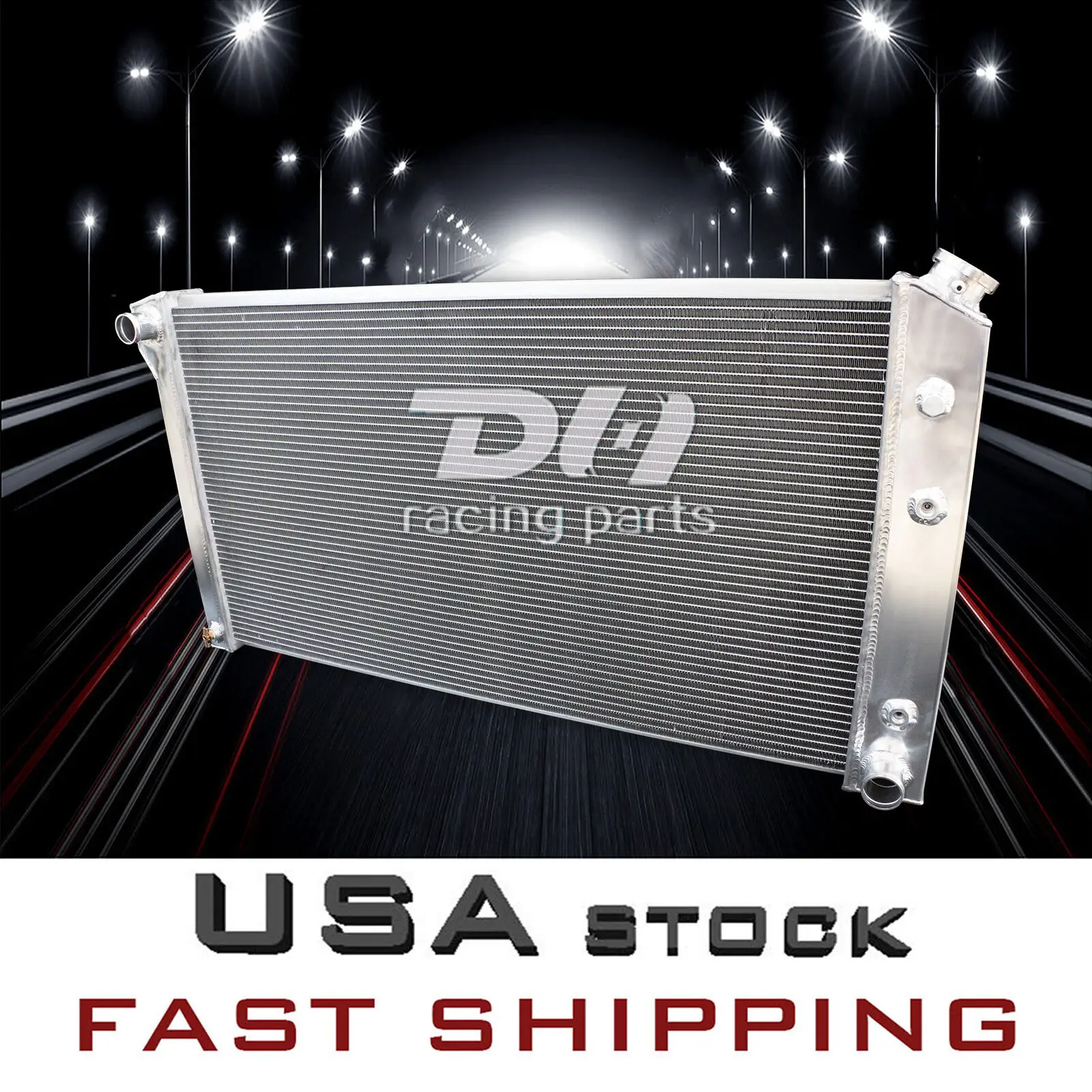 1989-1991 Chevy R2500 Suburban/GMC V3500 7.4L 3열 알루미늄 라디에이터+슈라우드 팬용