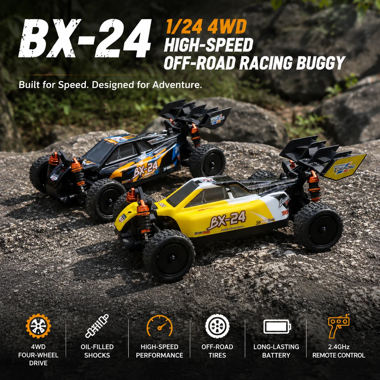 ZD Racing BX-24 1/24 4WD Brushless RC Buggy RTR Racing Car Aluminum Alloy Chassis High Speed Off Road Monster Truck