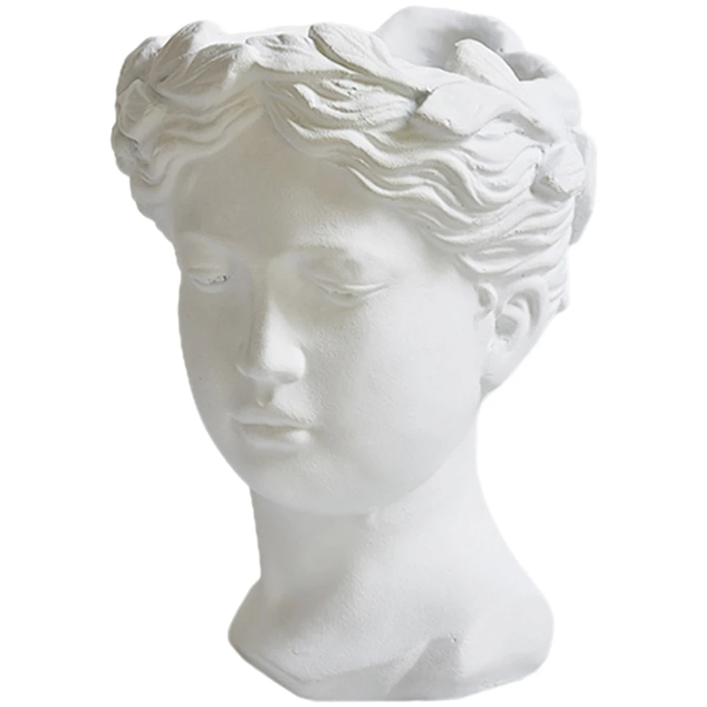 

Goddess Head Flower Pot Vase Resin Statue Planter for Succulents Arrangement Vintage Face Tall Pots Home Decor Desktop Ornament