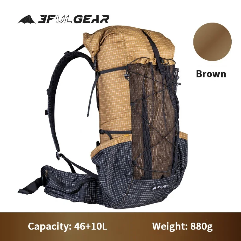 3F ul gear Qi Dian pro hiking backpack, ultralight camping pack, travel, trekking, 46+10L