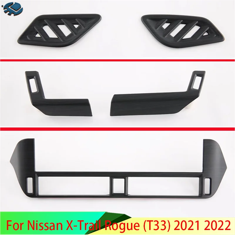 For Nissan X-Trail Rogue (T33) 2021 2022 Peach wood grain Gear Air Vent Outlet Cover Dashboard Trim Bezel Frame Molding Garnish
