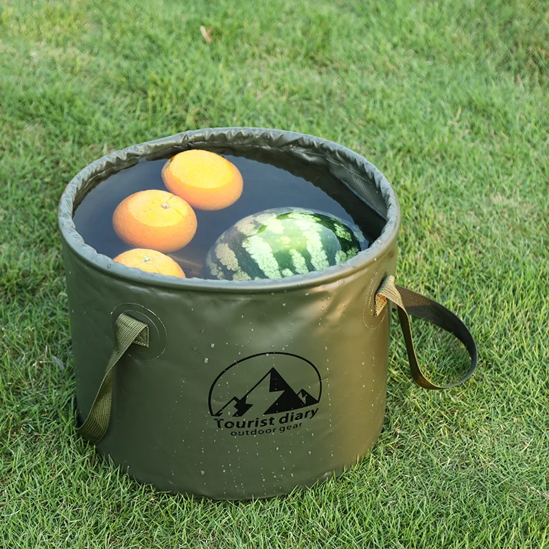 1pc Handheld bucket Outdoor Foldable Waterproof Sink bucket Portable Travel Camping Fishing storage bucket