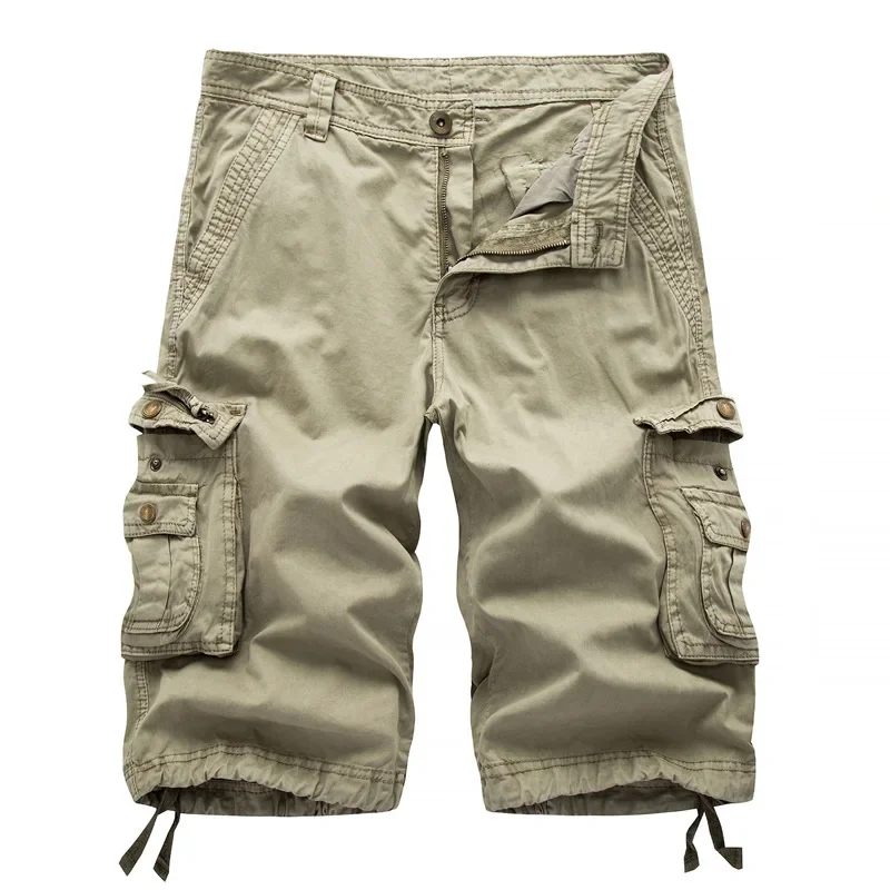 Short cargo multi-poches pour homme, short militaire de l'armée, short décontracté monochrome, grande taille, choix, été, 2024