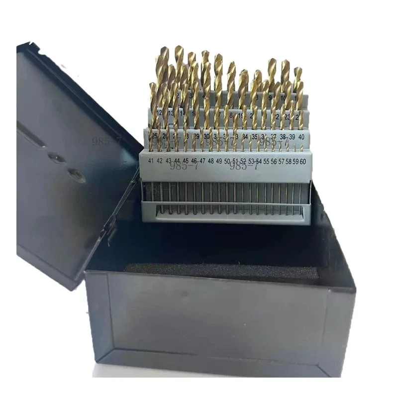 American Standard Small Size Twist Drill Kit Titanium Coated Round Shank Bits for Metal Drilling & Reaming Processing