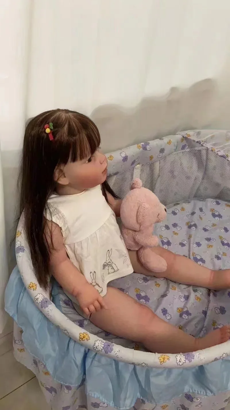 28 inch enorme herboren pop pop Peggy meisje afgewerkte handgemaakte pop echte zachte aanraking herboren babypoppen