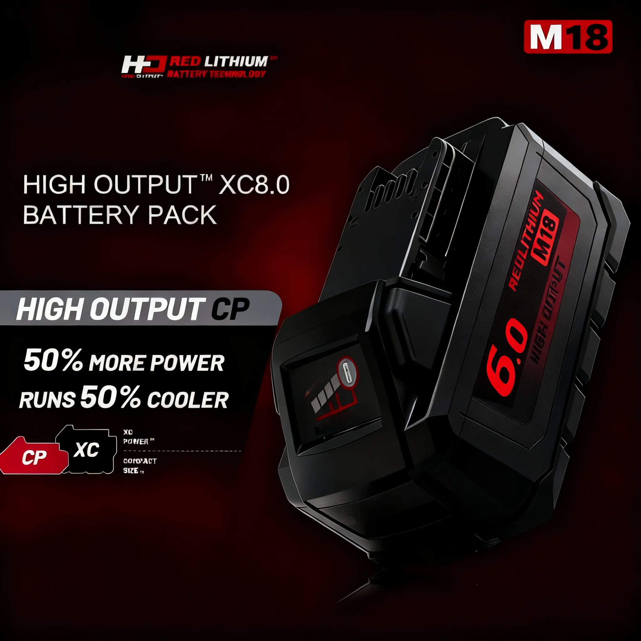 Pro Milwaukee M18 6000mAh 18V Li-ion dobíjecí baterie M18B5-XC pro Milwaukee 18V nářadí 6,0Ah Náhradní baterie 6A Nabíječka - náhled 4