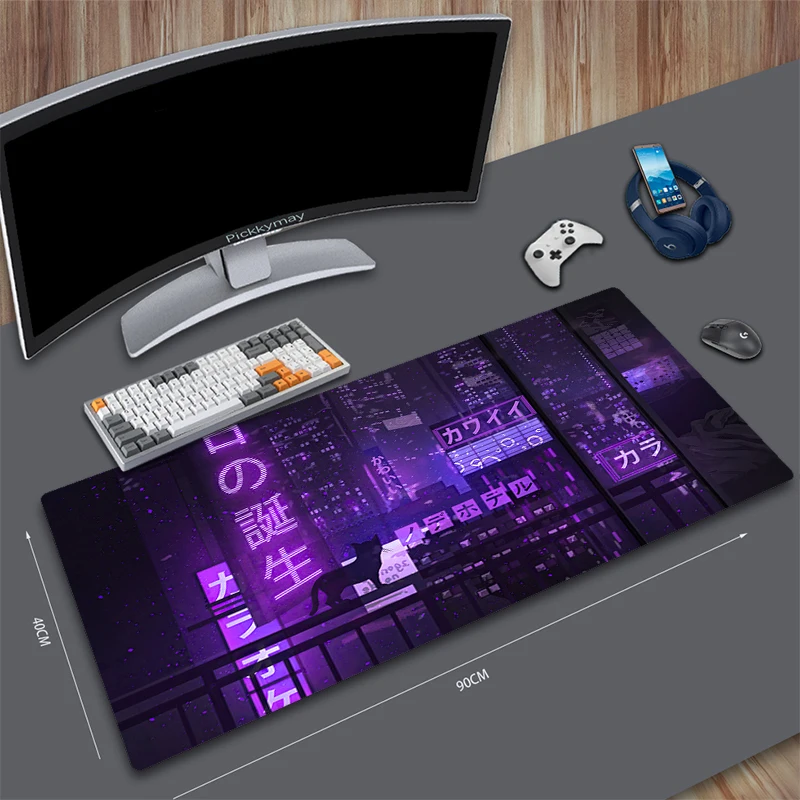 Neon 80x30cm XXL Lock Edge Gamer Mousepads Large Gaming Mousepad Keyboard Mats Mouse Mat Beast Desk Pad For Gift Mouse Pads