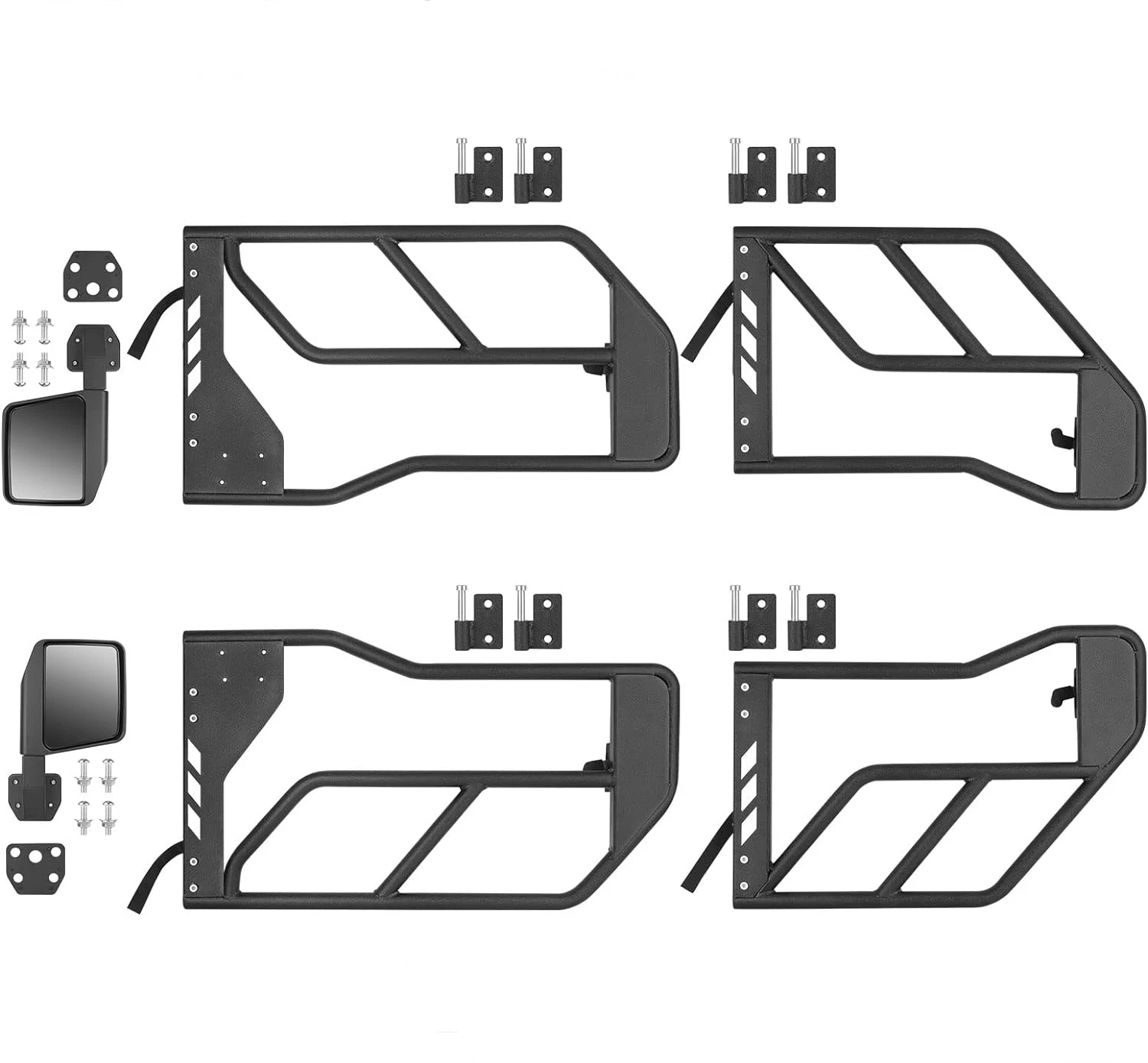 

4x4 Accessories With Door Limit Belt Offroad Iron Tube Updated Half 4 Doors With Rearview Mirrors For 2018-2023 JL JLU JT 2024