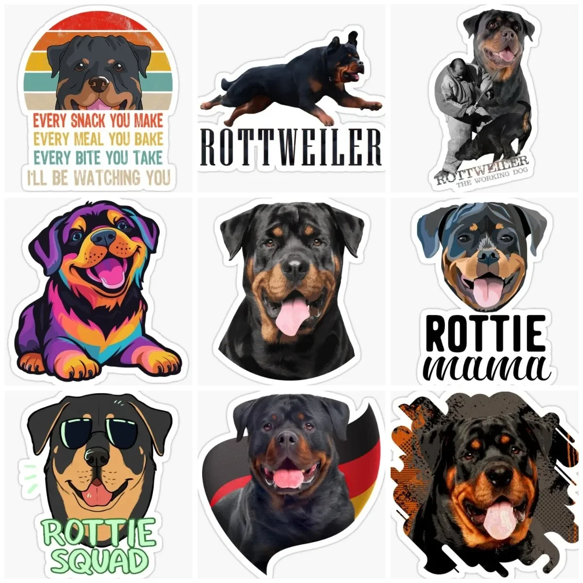 

Rottweiler Dog Pets Creative Sticker Laptop Wall Room Truck Window Accessories Camper Car Glass Helmet Moto Decal Customizable