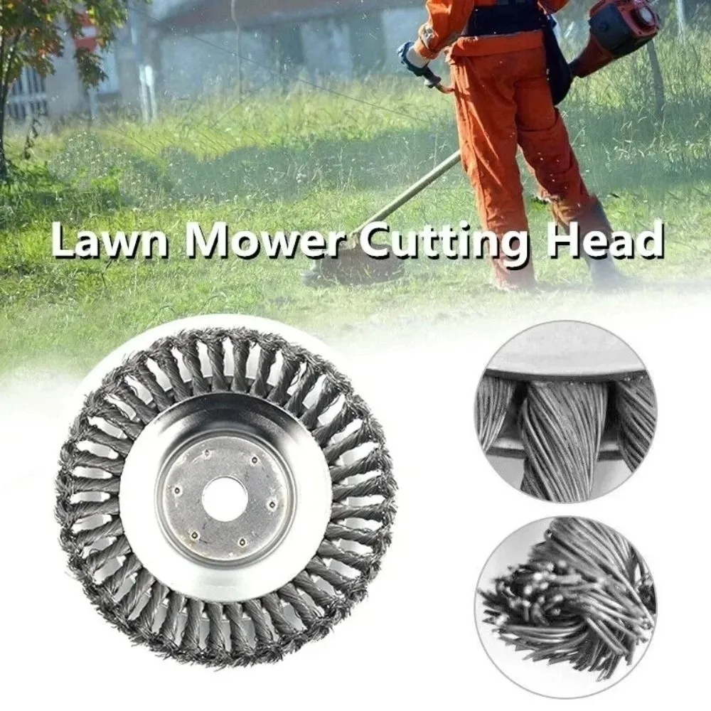 Fast 8 Inch Grass Trimmer Head Wear-resistant Easy To Clean Steel Wire Wheel Durable Rust-proof Weeding Disc Brush Cutter
