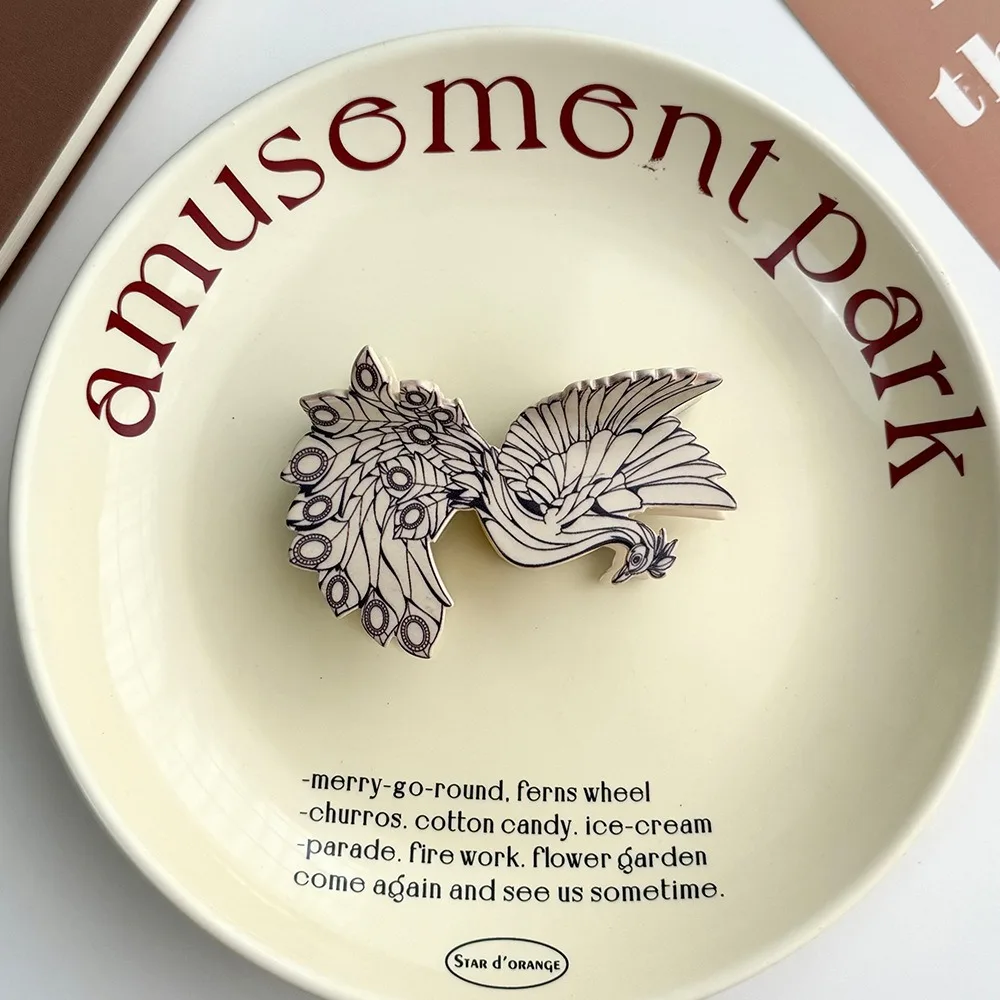 

Fashion Cute Acetic Acid Hair Claw Grasp Crow Bird Hair Clip Peacock Korean Style Cartoon Animal Shark Clip Female