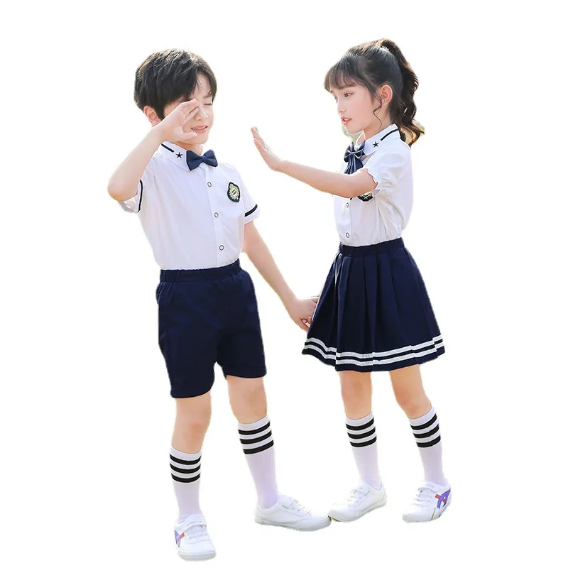 Children's School Uniform, Kindergarten Uniform, Shirt, Summer College Style Class Uniform, Korean Version