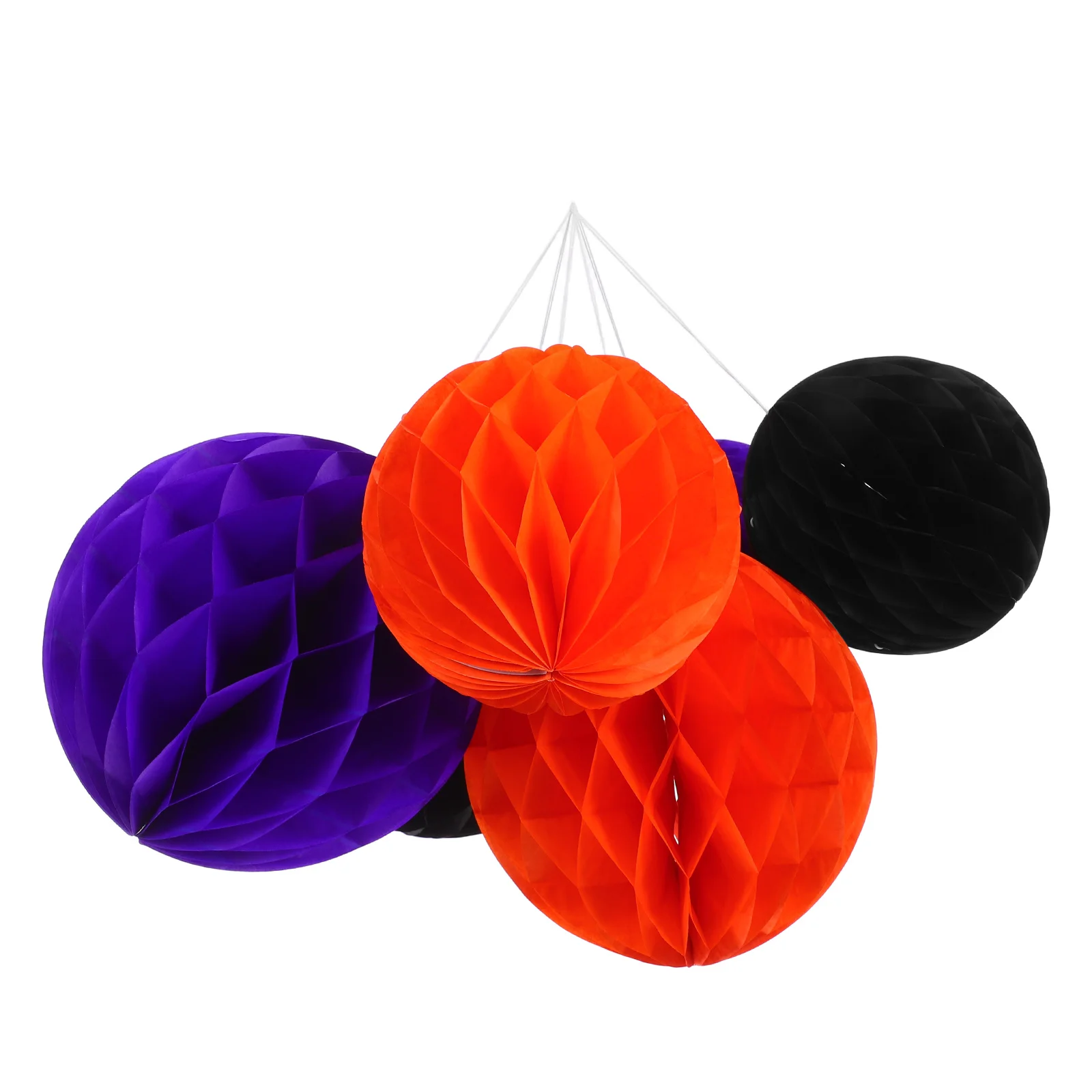 

6Pcs Halloween Paper Honeycomb Balls Tissue Pom Poms Decorations Party Festival Event Honeycomb Balls Hanging Decorations