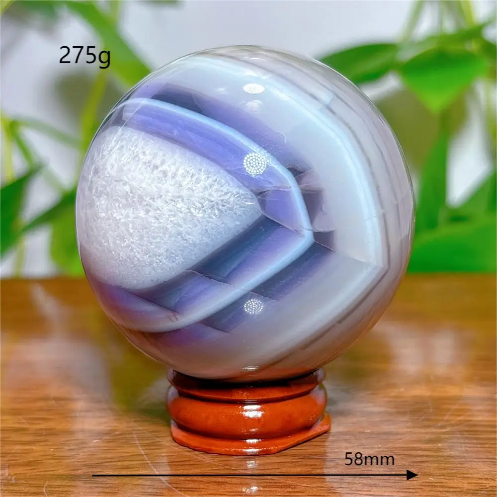 Violet Line Agate Sphere Crystal Natural Stone Quartz Minerals Home Decoritems Reiki Gifts Energy Healing Lucky Auspicious Love