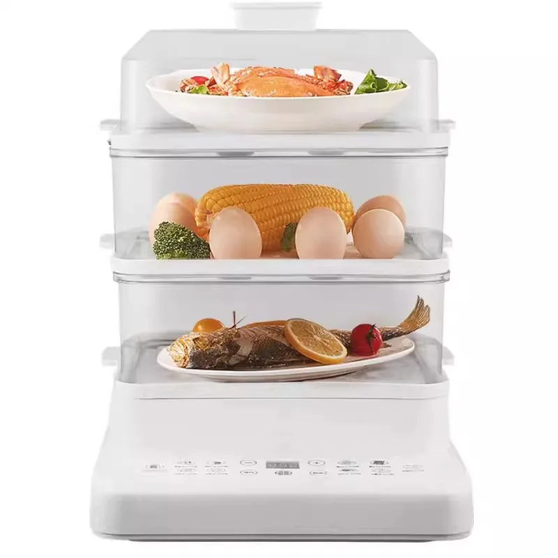 Automatic 800-watt electric steamer Microcomputer control Multifunctional household intelligent three-layer cooking