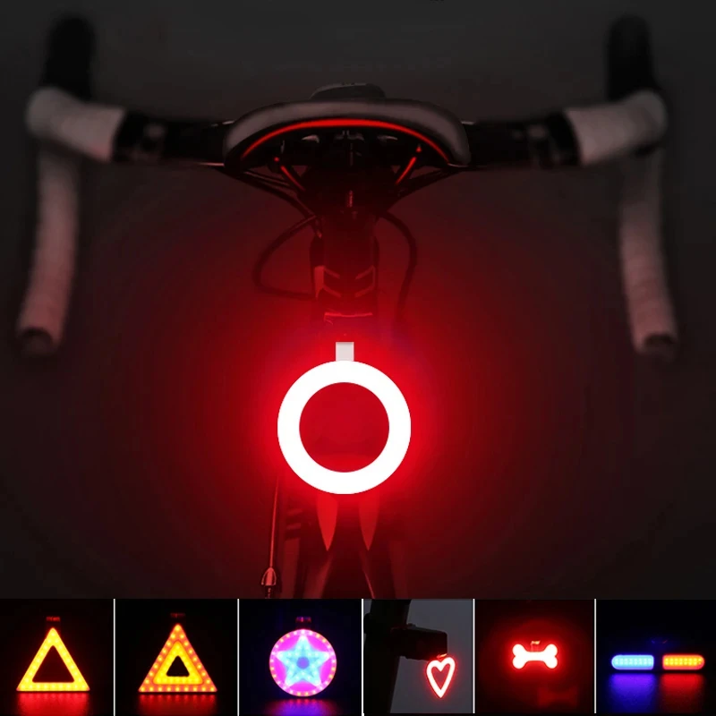 Fiets Achterlicht Fietslamp Multi Verlichtingsmodi Usb Oplaadbare Led Flitsachterlichten Mtb Zadelpen Fietsaccessoires