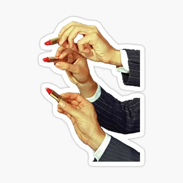 Hands With Lipstick  5PCS Stickers for Window Water Bottles Background Stickers Living Room Bumper Cute Room Home Anime Kid